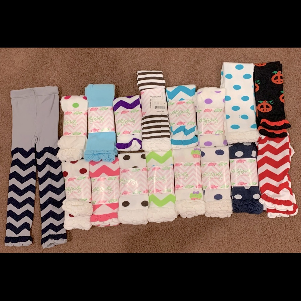 Lot of NWT or NWOT Lilly Willy Doodle Legging Style Tights, Size 2 to 4.
